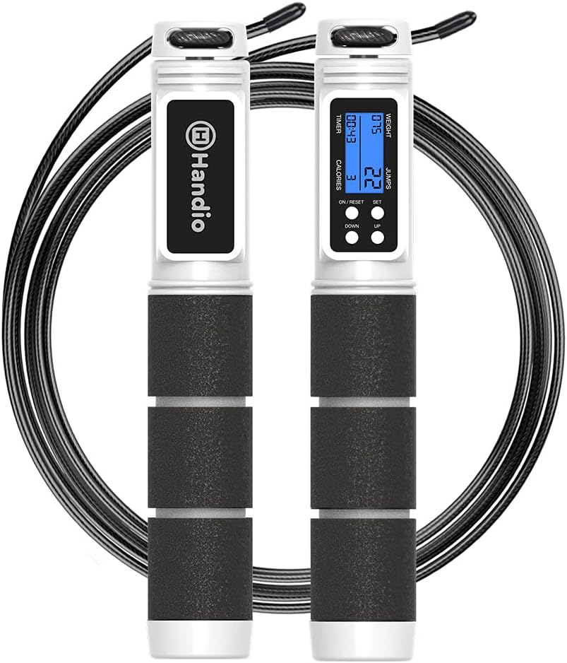 Jump Rope,  Jump Rope with Counter, Workout Jumping Rope with Steel Ball Bearings, Adjustable Length Speed Skipping Rope for Men Women Kids Home Gym, Crossfit, Fitness Exercise