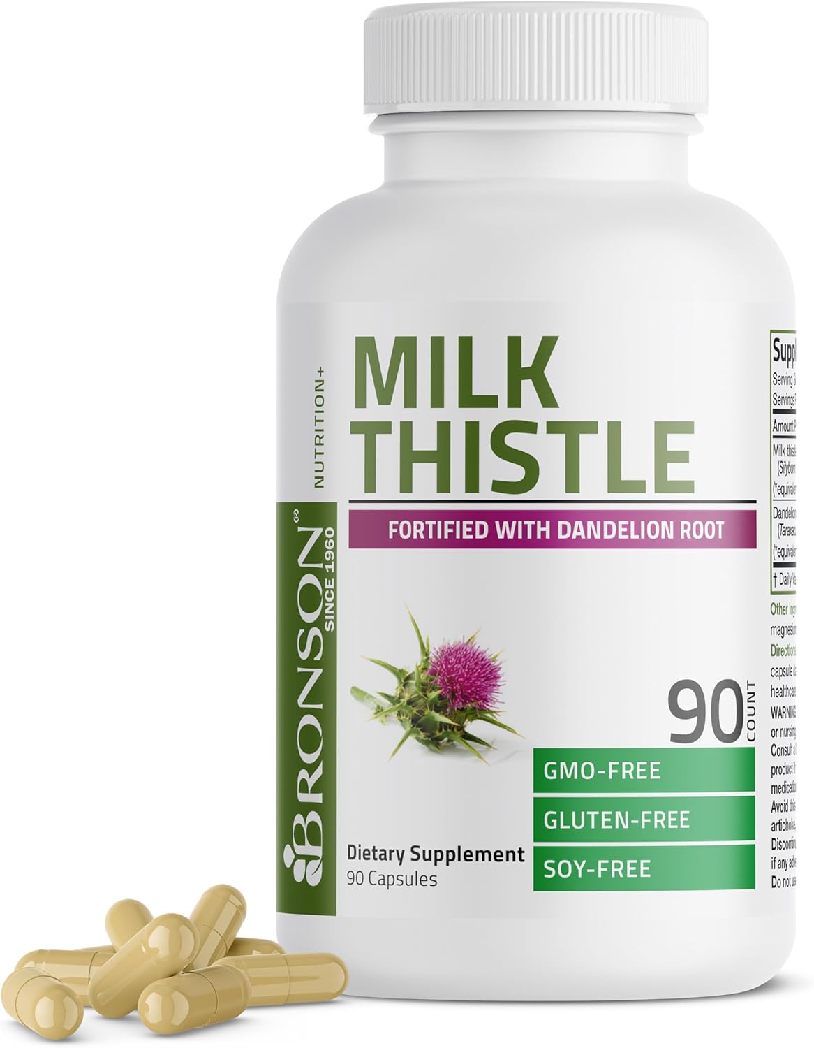 Milk Thistle Silymarin Marianum & Dandelion Root Liver Health Support, Antioxidant Support, Detox, 90 Capsules