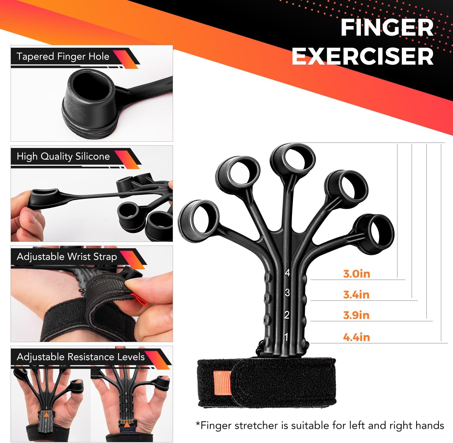 Grip Strength Trainer Kit (5 Pack) with Hand Grip Strengthener Electronic Counting, Forearm Strengthener, Finger Exerciser, Stress Relief Ball, and Forearm Workout Ring for Hand Therapy Forearm Strength Training