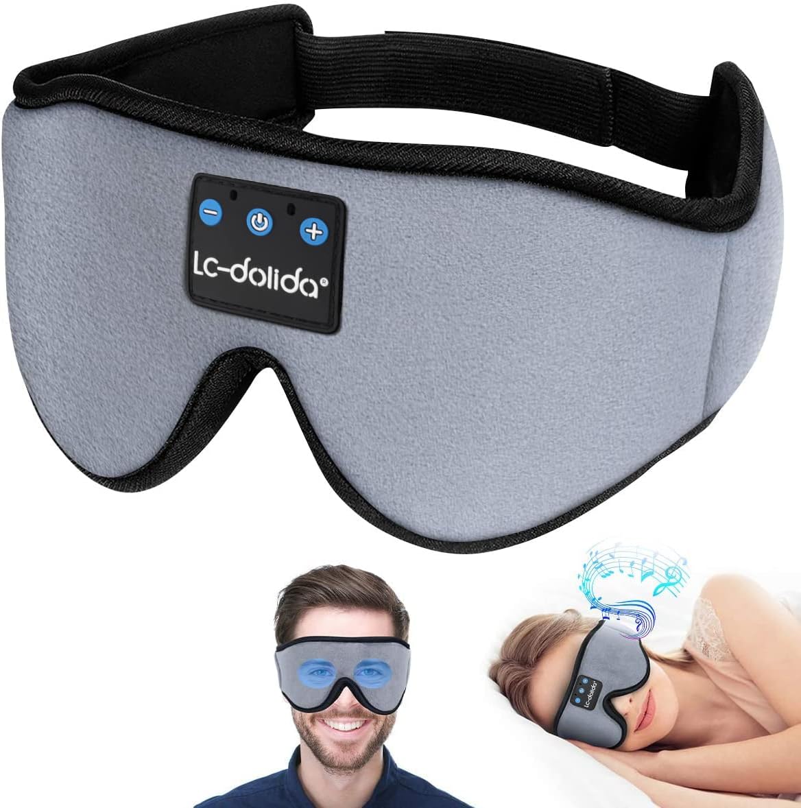 Sleep Headphones, 3D Sleep Mask Bluetooth Wireless Music Eye Mask, Sleeping Headphones for Side Sleepers Sleep Mask with Bluetooth Headphones Ultra-Thin Stereo Speakers Perfect for Sleeping