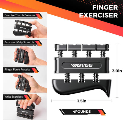 Grip Strength Trainer Kit (5 Pack) with Hand Grip Strengthener Electronic Counting, Forearm Strengthener, Finger Exerciser, Stress Relief Ball, and Forearm Workout Ring for Hand Therapy Forearm Strength Training