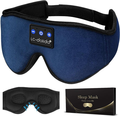 Sleep Headphones, 3D Sleep Mask Bluetooth Wireless Music Eye Mask, Sleeping Headphones for Side Sleepers Sleep Mask with Bluetooth Headphones Ultra-Thin Stereo Speakers Perfect for Sleeping