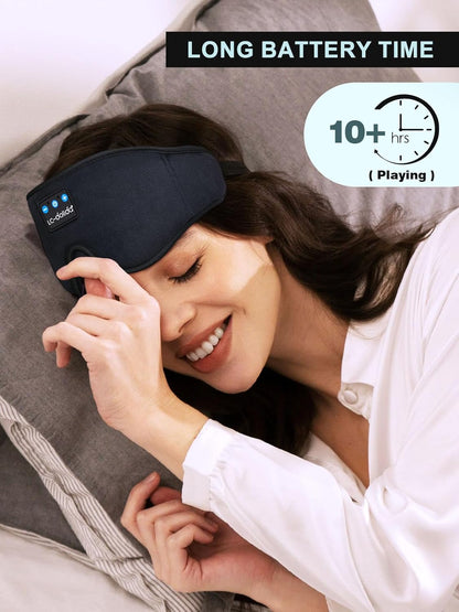 Sleep Headphones, 3D Sleep Mask Bluetooth Wireless Music Eye Mask, Sleeping Headphones for Side Sleepers Sleep Mask with Bluetooth Headphones Ultra-Thin Stereo Speakers Perfect for Sleeping