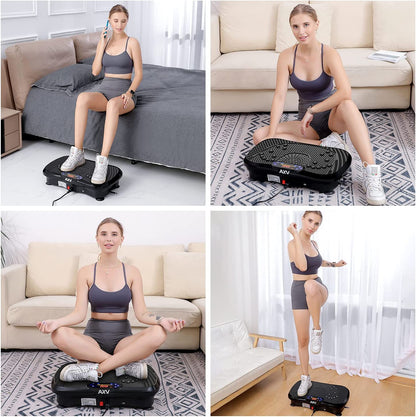 Vibration Plate Fitness Platform Exercise Machine Vibrating Lymphatic Drainage Shaking Full Body Shaker Workout Vibrate Stand Shake Board Sport Gym for Weight Loss Fat Burner for Women Men